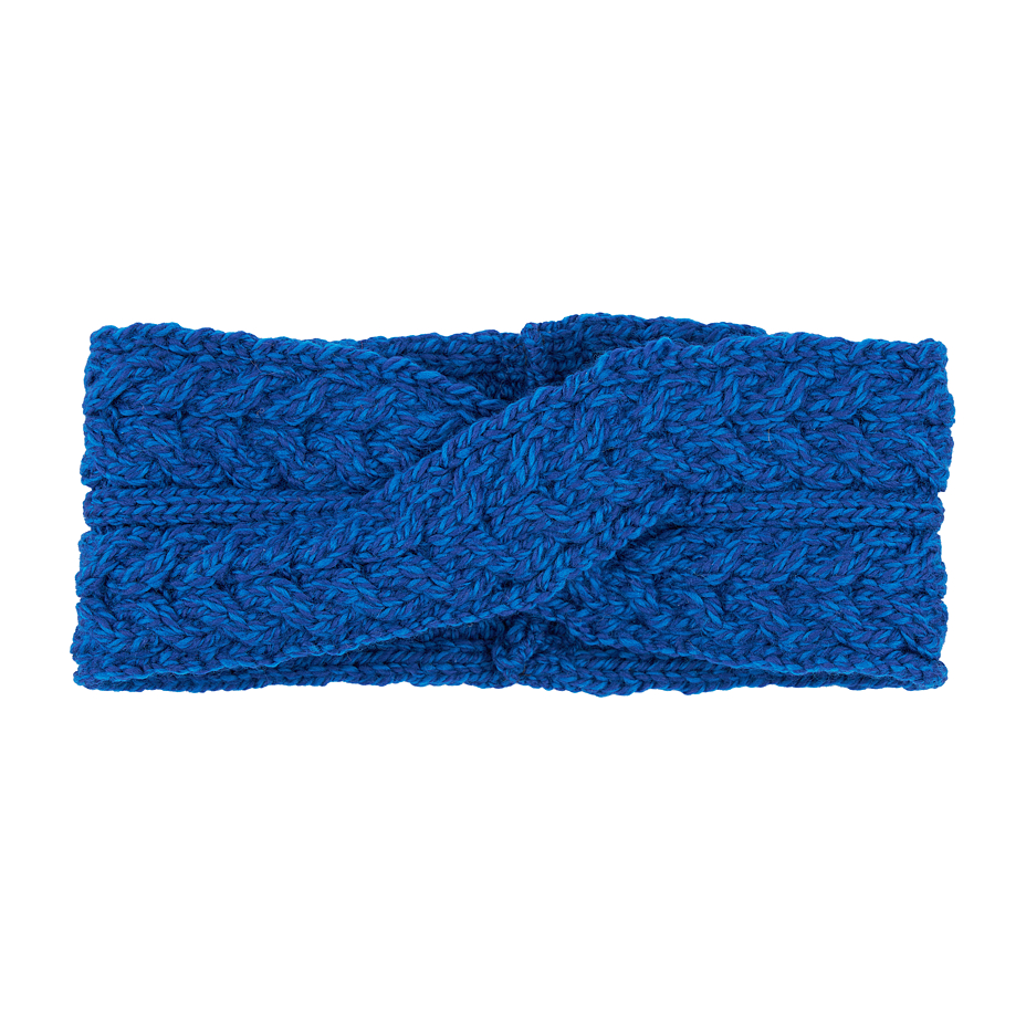 Wollen gekruiste hoofdband Supersoft Merino, blauw