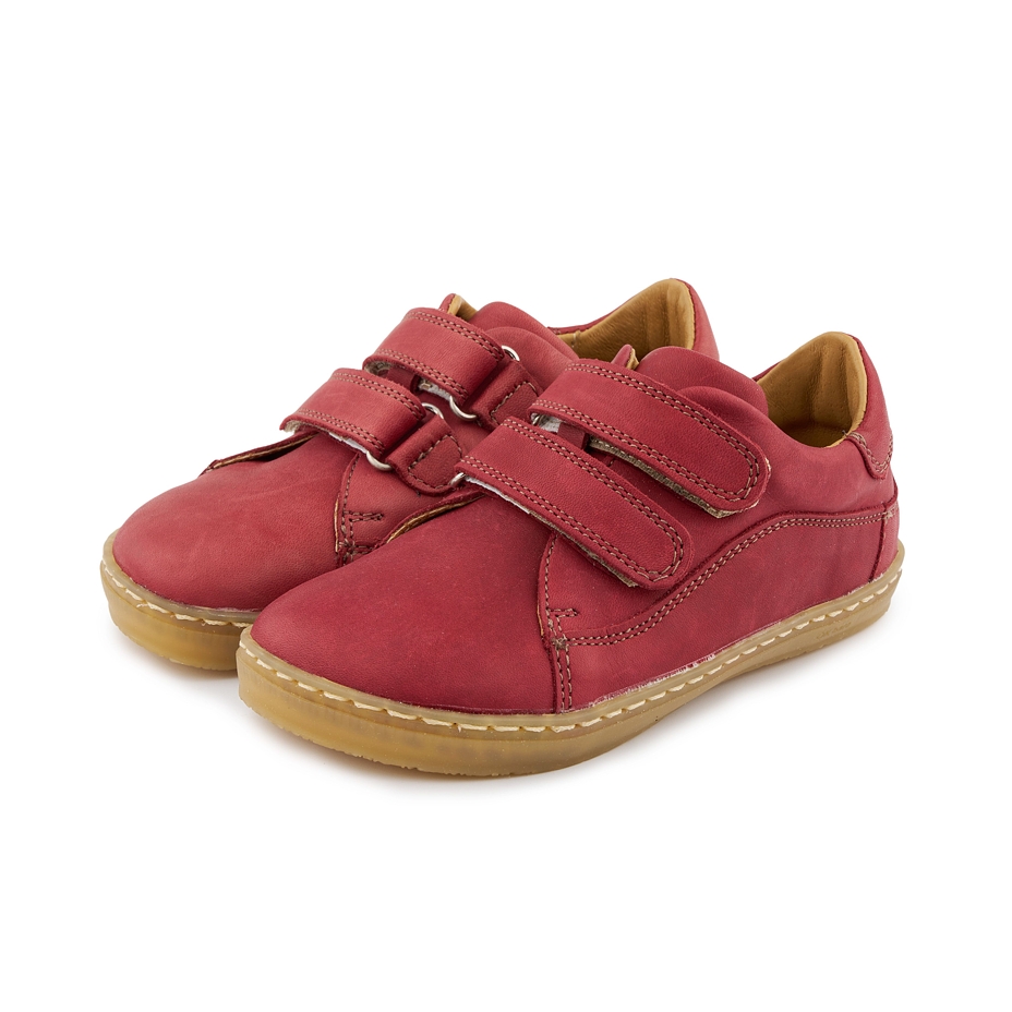 Leren Ada barefoot sneakers voor kinderen, rood