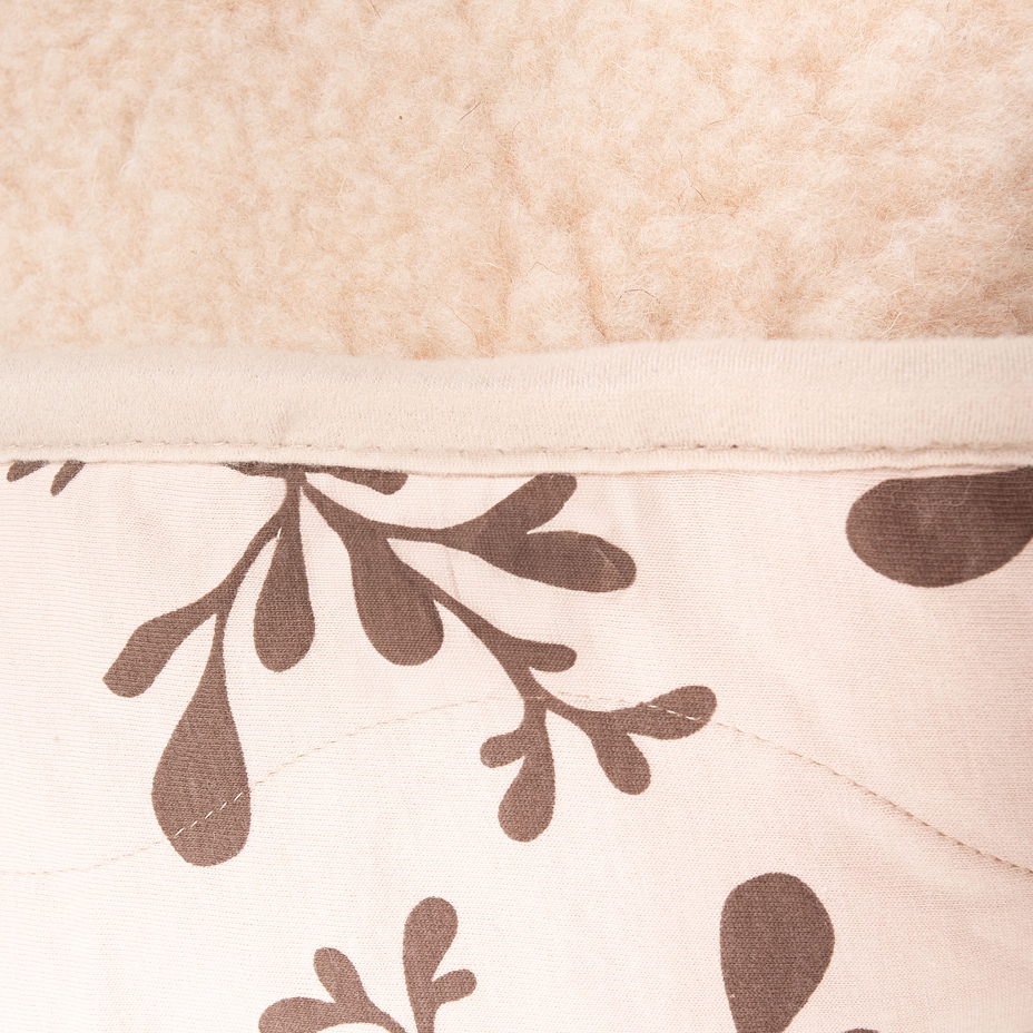 Deken van Merinowol, dubbellaags met voering beige