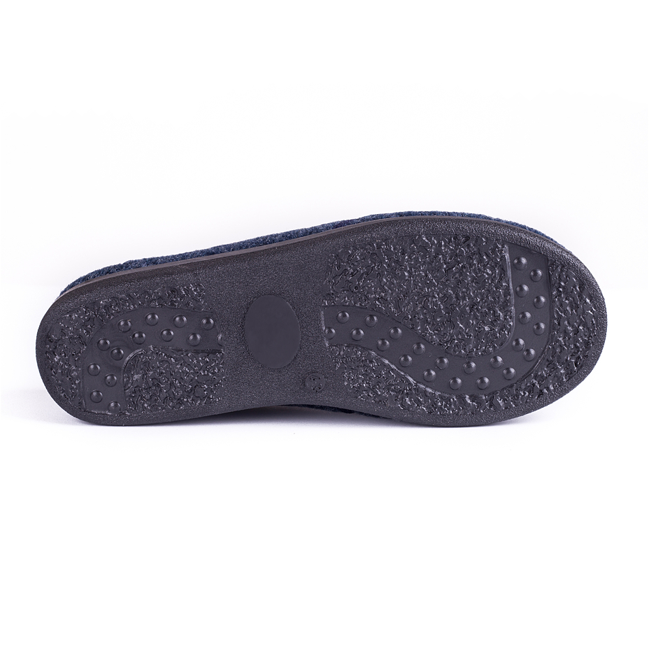 Heren antislip pantoffels van schapenwol, blauw