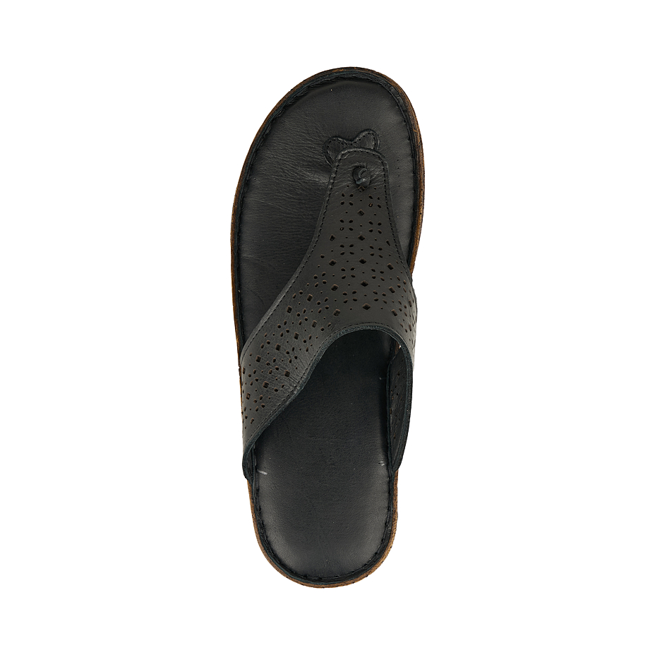 Dames leren slippers Gaia, zwart