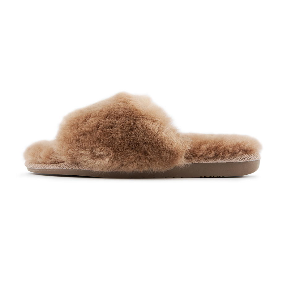 Dames wollen slippers Dora, beige