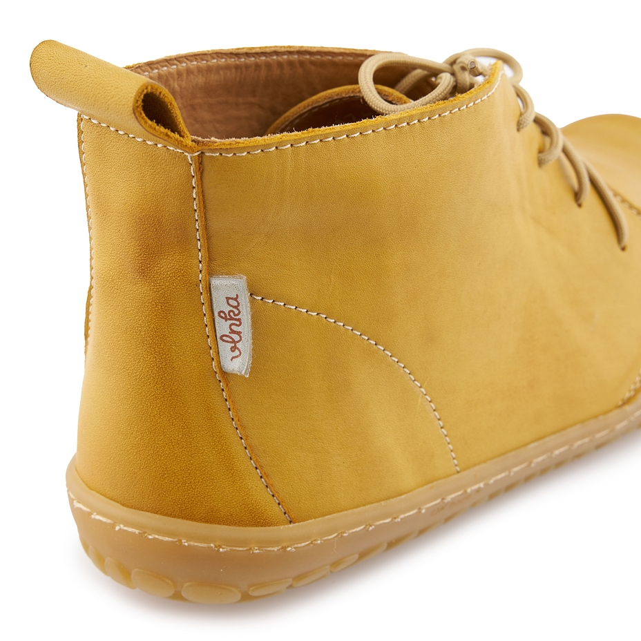 Dames leren Otilie barefoot schoenen, geel
