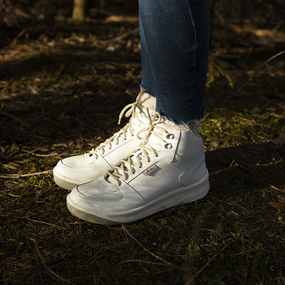 Dikke wollen Prestige-schoenen Vlnka hoog, wit
