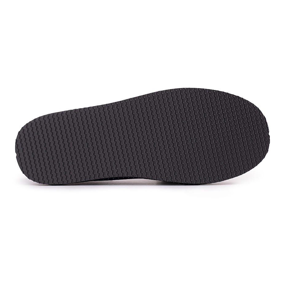 Lederen pantoffels met schapenwol salasky, donkerblauw