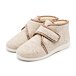Enkelpantoffels van wolvilt met klittenband, beige