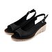 Dames leren sleehak sandalen Liliana, zwart