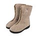 Dames omasloffen van schapenwol met rits, beige