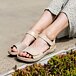 Leren damessandalen Lena voor voeten met hallux valgus, goud