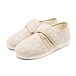 Pantoffels van wolvilt met klittenband, beige