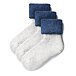 3 paar Merino sokken met schapenwol, badstof, blauw