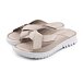 Klaudia dames leren slippers, beige